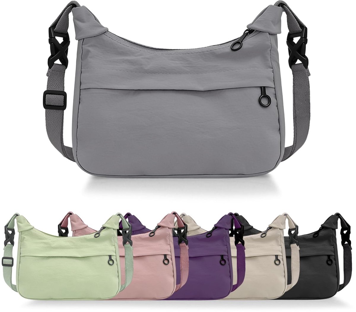 Dailygoods- Crossbody Tas Verstelbare Schouderriem - Schoudertas Dames - Tas voor Dagelijks Gebruik - Reistassen - Lichtgewicht Nylon - Ideaal voor Werk
