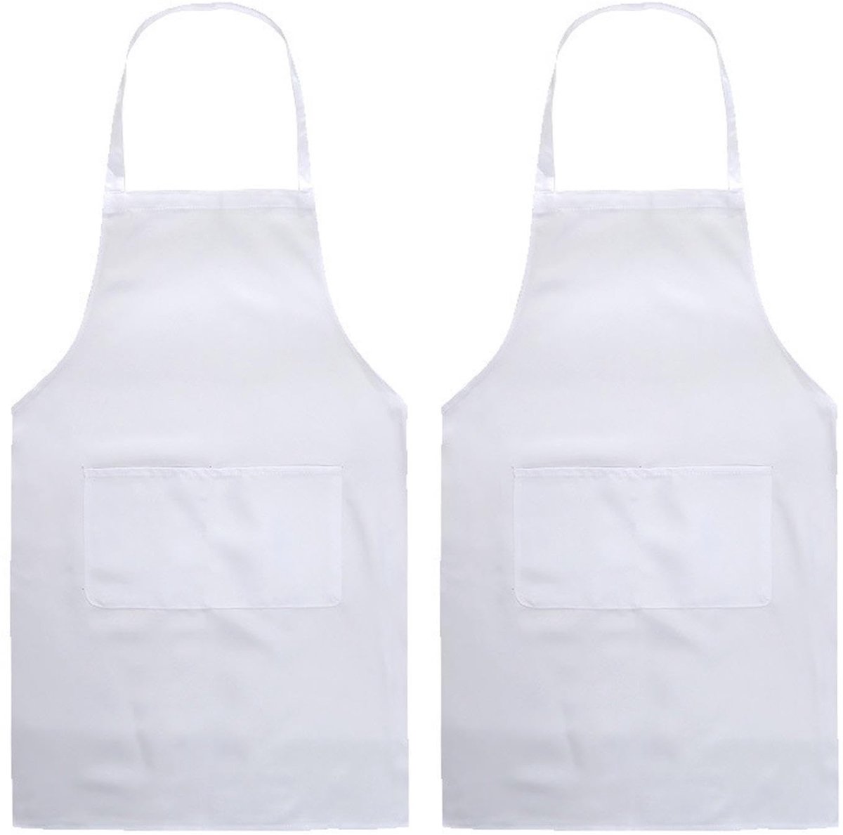 Dailygoods- Keukenschorten met zakken - Barbecueschorten - Enkelschorten - 2 stuks - Polyester - 75 x 65 cm - Lichtgewicht en duurzaam - Schorten