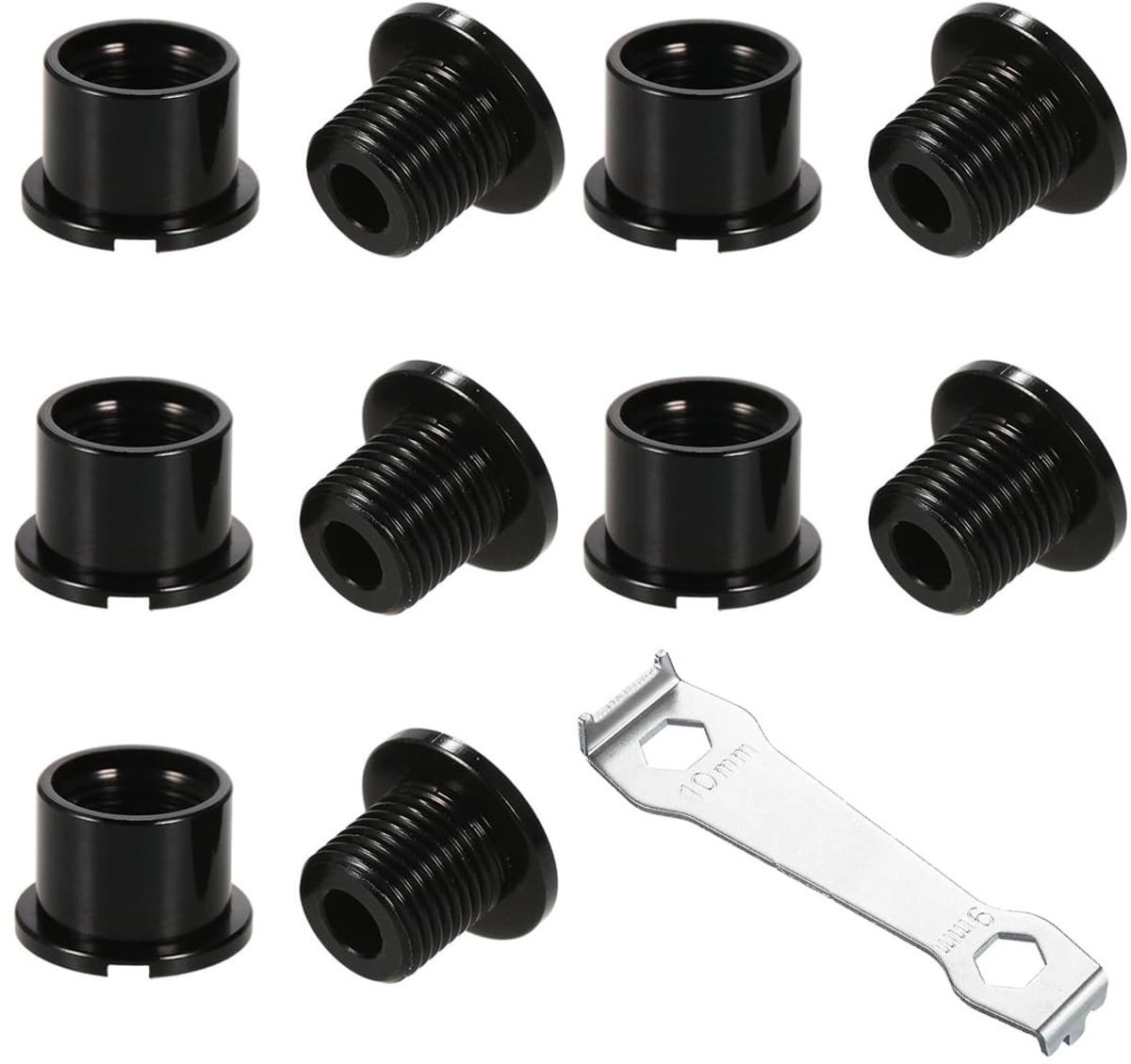 Dailygoods- Kettingplaatschroeven verzinkt staal - Kettingbladmoersleutel - Set van 5 - Corrosiebestendig - Lichtgewicht - Geschikt voor enkel tandwielstuk - Fiets Schroeven