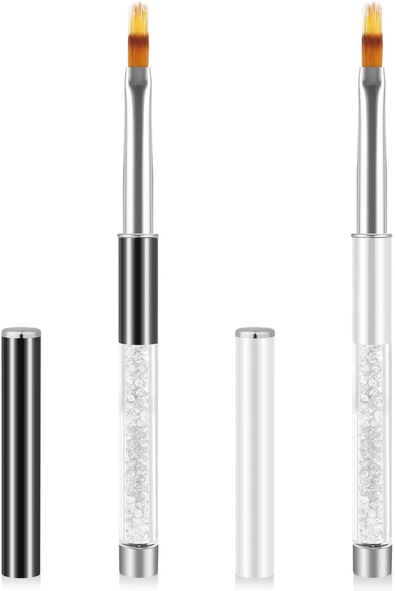 Dailygoods- Nagelkunst Borstel Professionele Kwaliteit - 2 Stuks - Ombre Borstel - Manicure Gereedschap - Nagelontwerp - Zachte Borstelharen - 14,8 cm - Nagelborstel