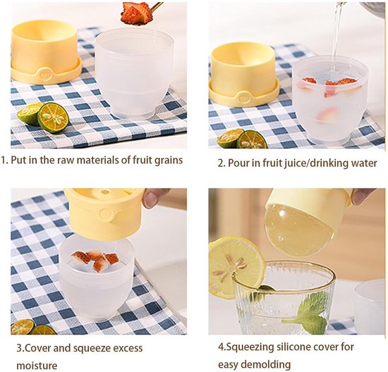 Drank ronde maker - IJsvorm bol - Drankjes koelen - Langzaam smeltend - 6 cm bol - Geel — afbeelding 5