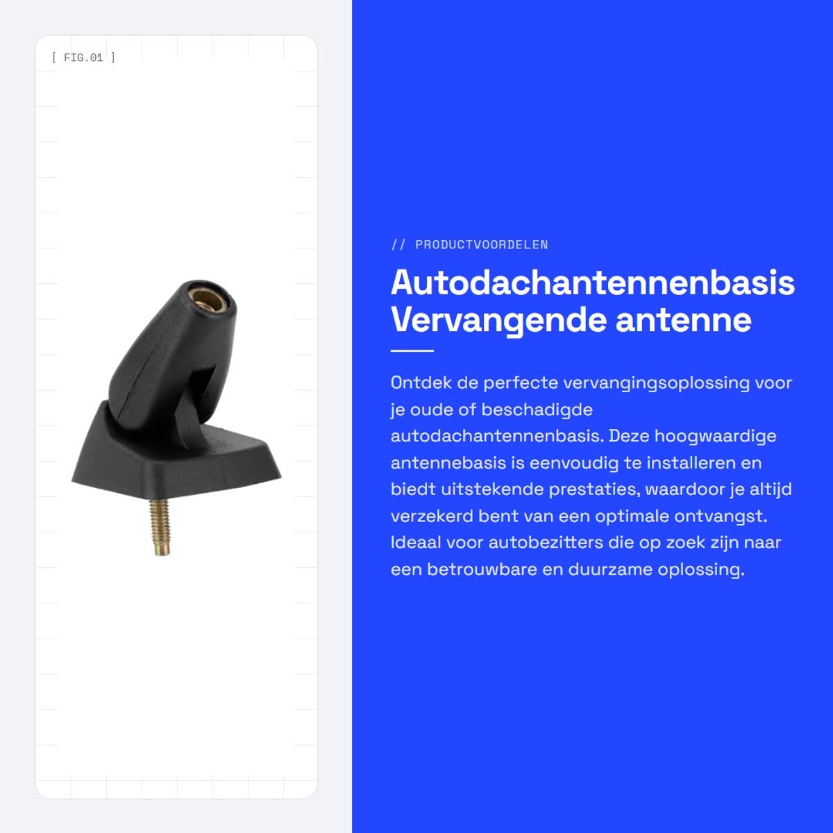 Dailygoods- Autodachantennebasis Hoogwaardige Kwaliteit - Eenvoudig te Installeren - OEM-Nummer 206 106 306 - Robuust en Duurzaam - Betrouwbare Prestaties - Lange Levensduur - Antennevoet
