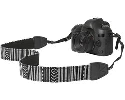 Dailygoods - MoKo Camera Strap, Premuim Cotton Canvas Braided Adjustable Universal Sling Shoulder Neck Belt for All DSLR Digital Camera Canon, Fuji, Nikon, Olympus, Panasonic, Pentax, Sony, Black & White