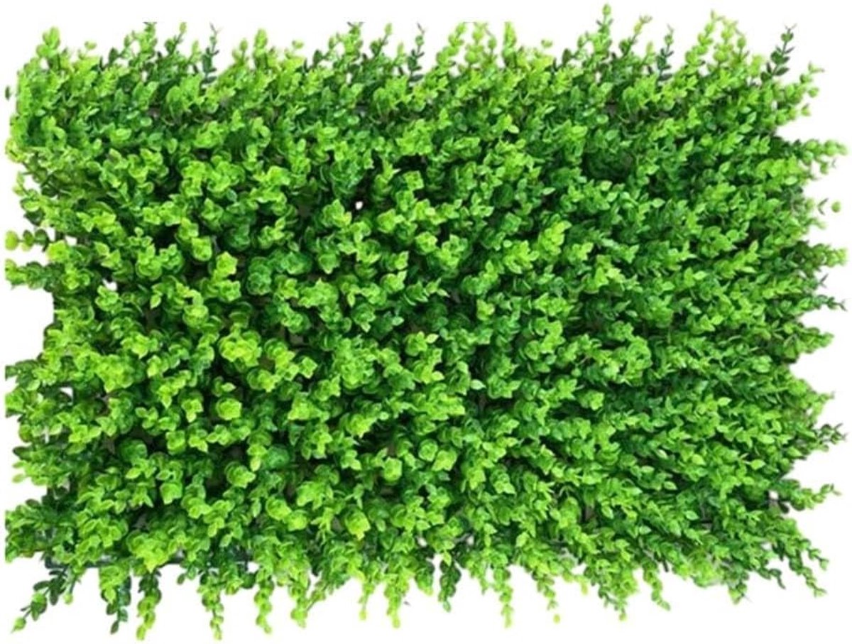Kunstgras Wandpaneel - Groene Plantenmat - Ruimte Decoratie - Realistisch Gebladerte - 40 x 60 cm - Groen
