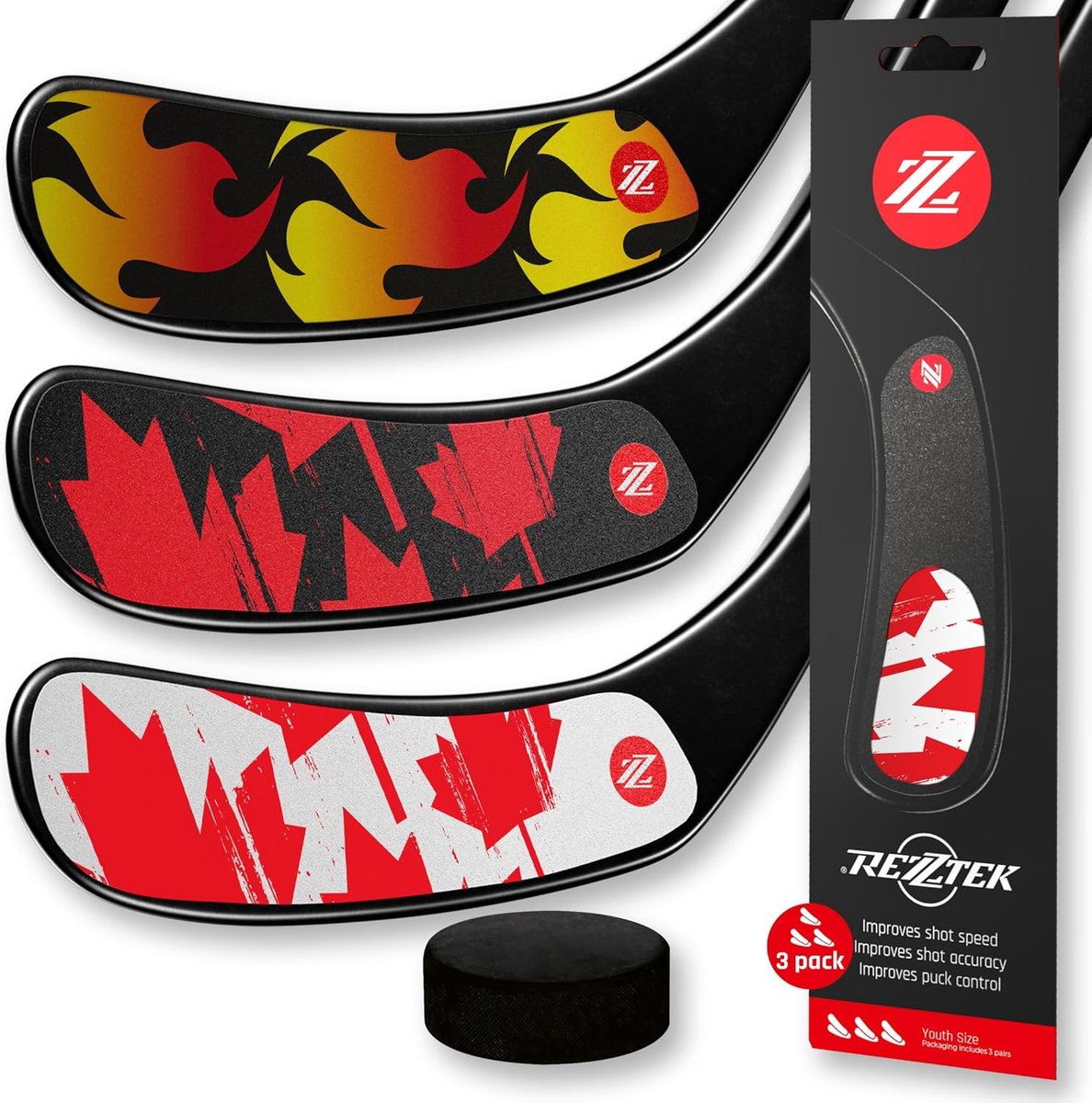 Hockeystick Grip - Alternatieve Tape - Verbeteren Spel - Lichter dan Tape - 3 Paar - Zwart