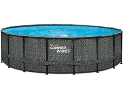 Summer Waves Frame Zwembad Rond - ⌀549 x 132 cm - zwembaden - Inclusief Zandfilterpomp - zandfilter - afdekzeil - grondzeil - ladder - onderhoudsset