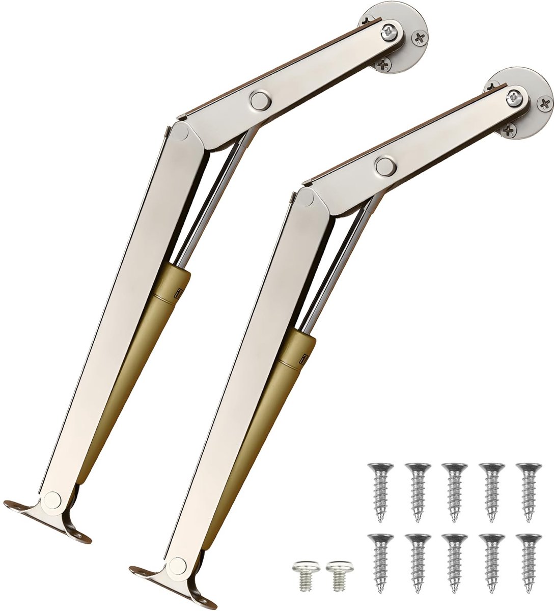 Dailygoods - 2 Stuks Gasdrukveer, Gasdrukdemper, 200 N/PC Hydraulische Gasveer, Universeel Regelbaar, Zware Belasting, L-Type,Hydraulische Gasveren voor Kleppen, Tatami, Speelgoedkist, Bed, Deur, Hangkast