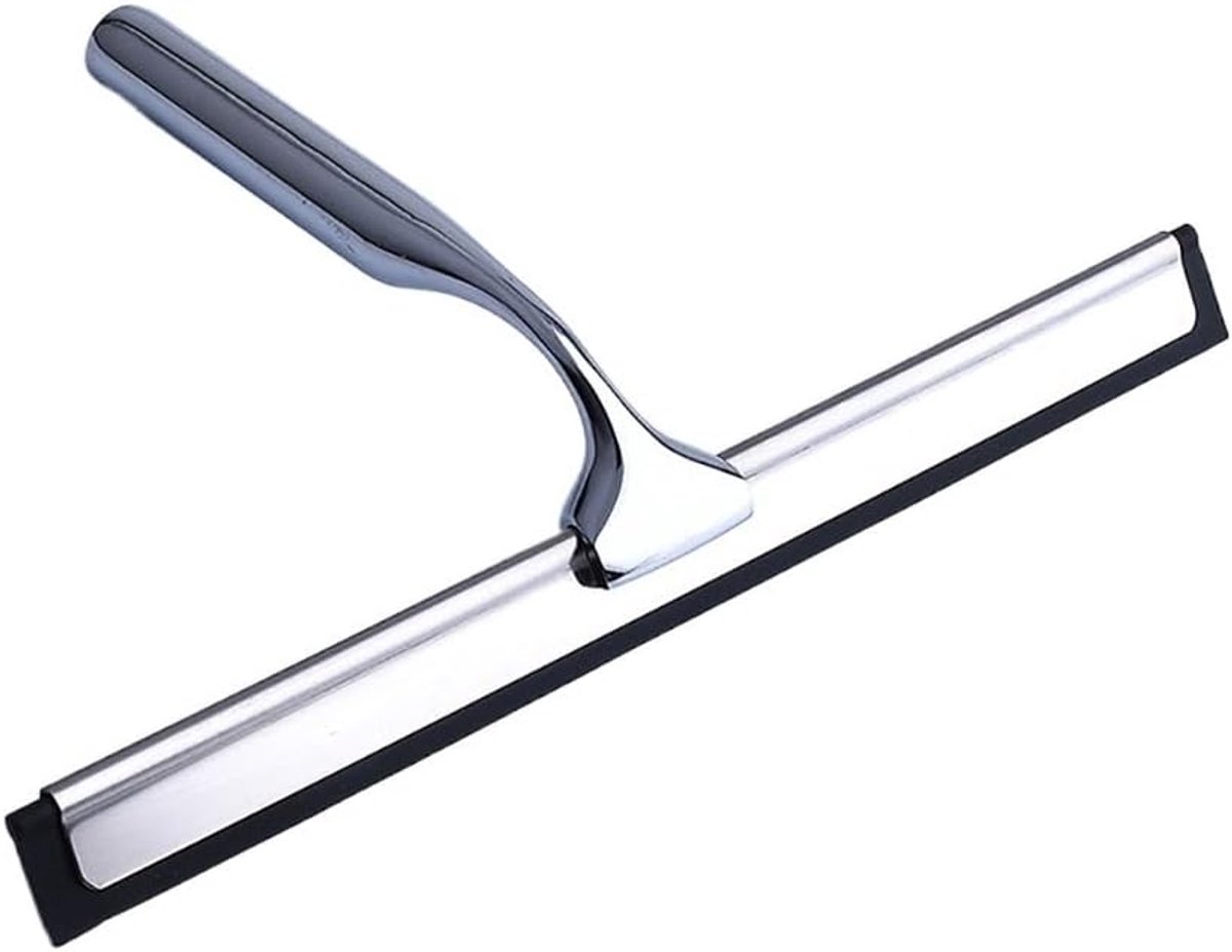 Douche Raamwisser - Glasreiniger Veer - Vlekkeloos Schoonmaken - Roestvrij Staal - 16.5 cm Breed - Zilverkleurig