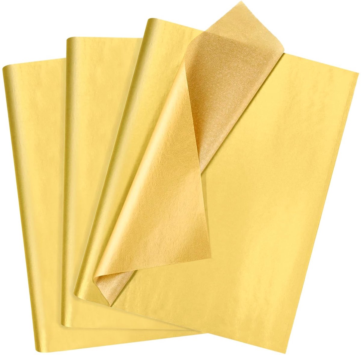 Dailygoods- Vloeipapier Goudkleurig - 60 Vellen - 50x35 cm - Metallic Cadeaupapier - Bruiloft/Jubileum - Verjaardag/Valentijnsdagdecoratie
