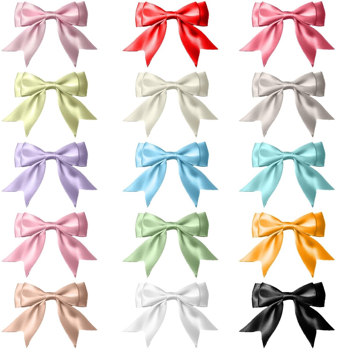 Dailygoods- Satijnen Strikken 15 Stuks - Zelfklevend - Mini-geschenkstrikken - Kleurrijk - Dubbellaags - 2,5 cm Breed - Cadeau Strikken