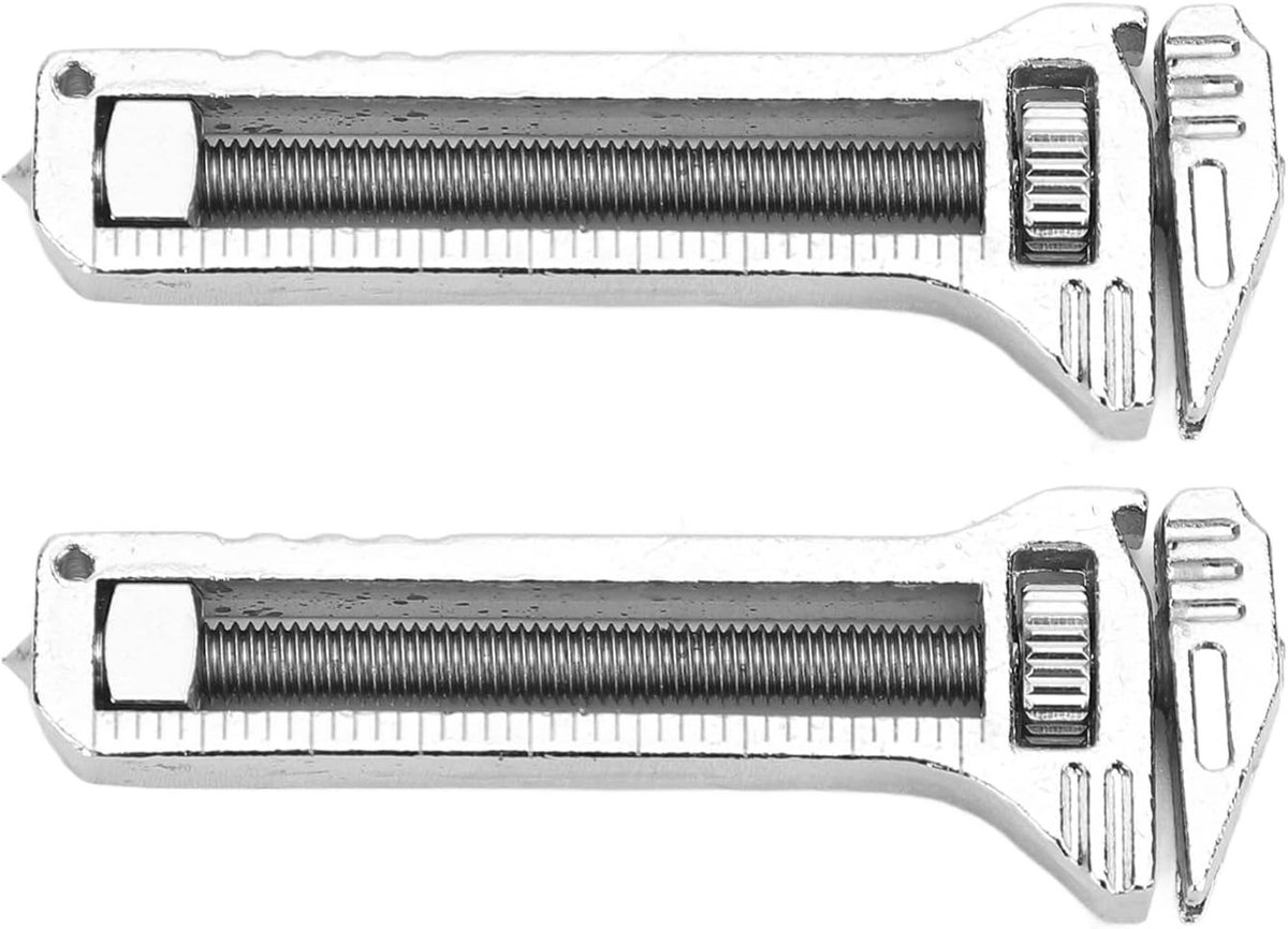 Mini Multitool Sleutel - Compact Gereedschap - Kamperen en Reizen - Duurzame Materialen - 2 Stuks - Zilverkleurig