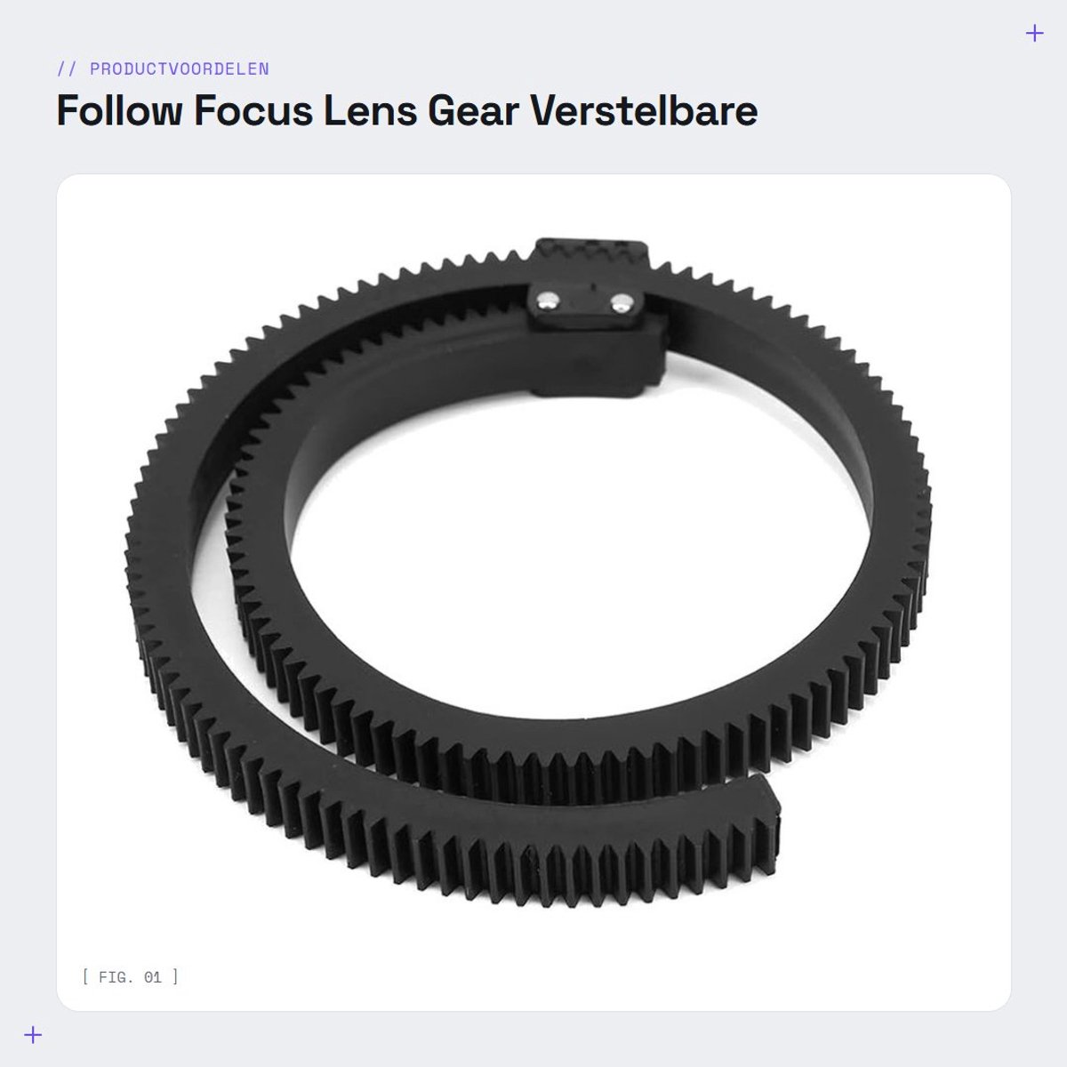 Allecto - Follow Focus Lens Gear - Verstelbare Tandriemring - Zwart