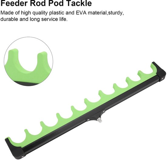Dailygoods- Feeder Pod Houder 10 Gaten - Hengelhouder - Accessoires - Kunststof/EVA - Lichtgewicht - Schuimrubberen Handgreep - Hengelstandaard van Dailygoods — afbeelding 4