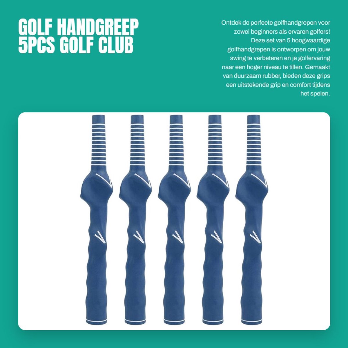 Dailygoods- Golfhandgreep 5 Stuks - Rubber - Oefening/Training - Accessoire - 12,5 mm - Geschikt voor Golfclubs - Golfclubgrip