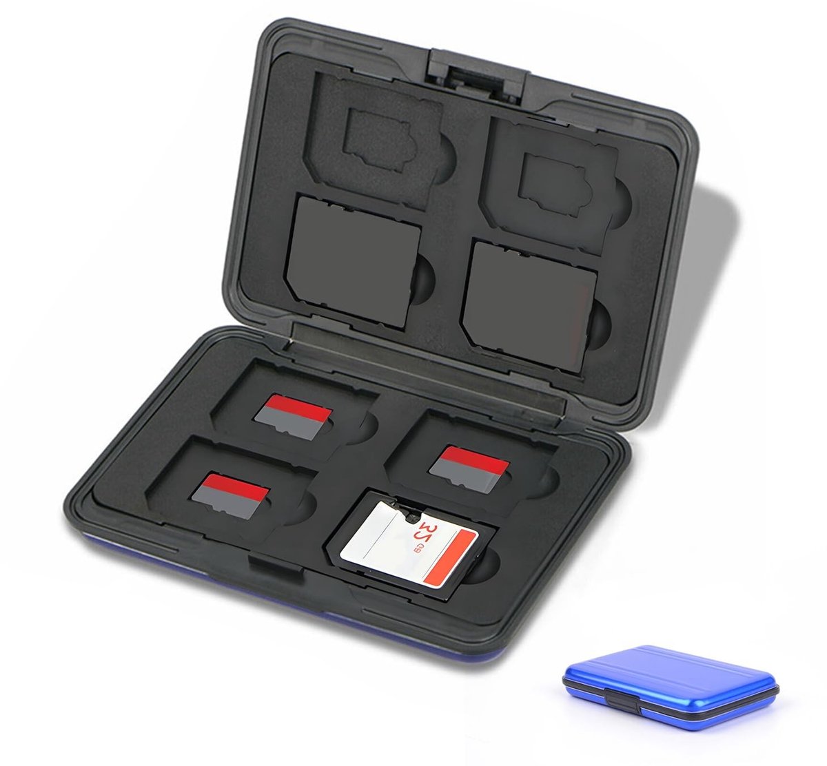 Dailygoods- Kaarthouder Waterdicht - Beschermhoes voor 8 SD/8 TF-kaarten - Geheugenkaart Opbergdoos - Antistatisch - Geïntegreerde Siliconen Afdichting - Geheugenkaartenbox