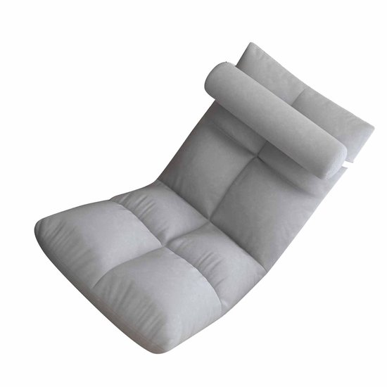 Dailygoods- Vloerstoel met Verstelbare Rugleuning - Opvouwbare Fauteuil - Comfortabele Gamingstoel - Voor Woonkamer/Lounge - Maximaal Gewicht 150 kg - Metaal/PP-katoen/Pluche van Dailygoods — afbeelding 2
