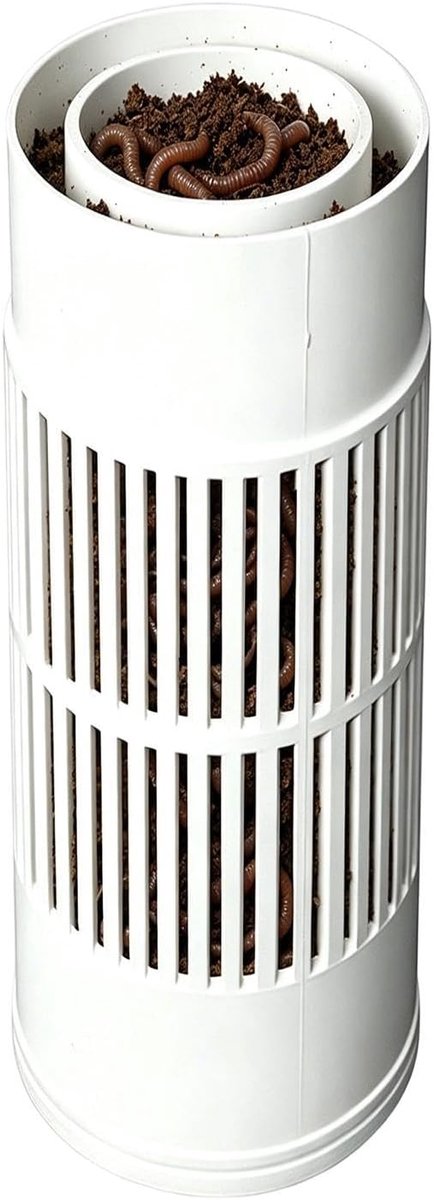 Wormenbak - Compostbak - Afval verwerken - Ondergronds ontwerp - 29 cm lengte - Zwart