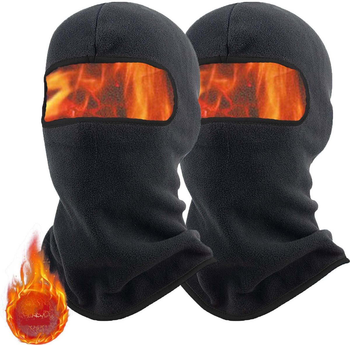 Dailygoods- Balaclava Winddicht - Bivakmuts Motor - Stormmasker - Zacht Stretch Fleece - 2-delig - 24 x 47 cm / 40 x 48 cm