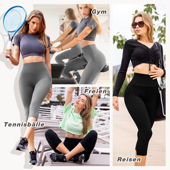 Dailygoods- Dameslegging Hoge Taille - Capri Sportlegging - Sportkleding met Zakken - Yoga/Fitness - Vrije Beweging - Lichtgewicht Materiaal - Sportbroek van Dailygoods — afbeelding 5