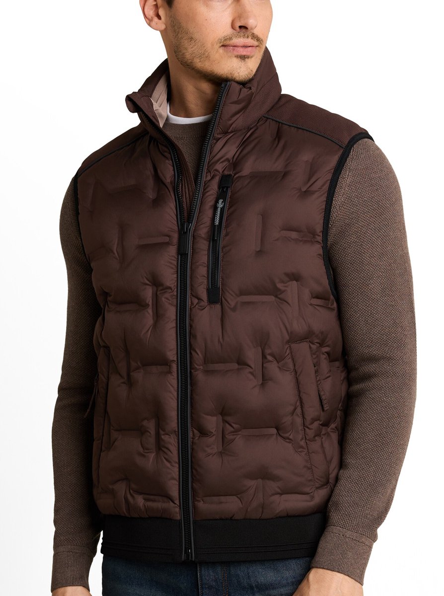 Tom Tailor Bodywarmer Heren – – Polyester 1050929 Bruin