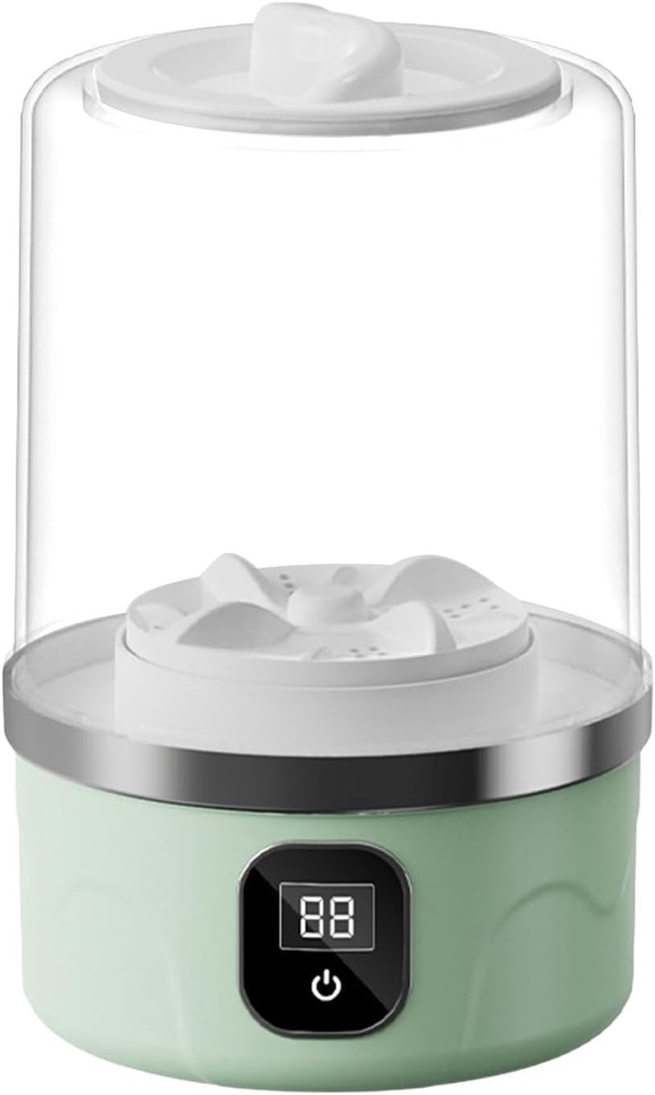 Draagbare Wasmachine - Mini Wasmachine - Snel Ondergoed Wassen - Draadloze Werking - 1 Liter Capaciteit - Groen