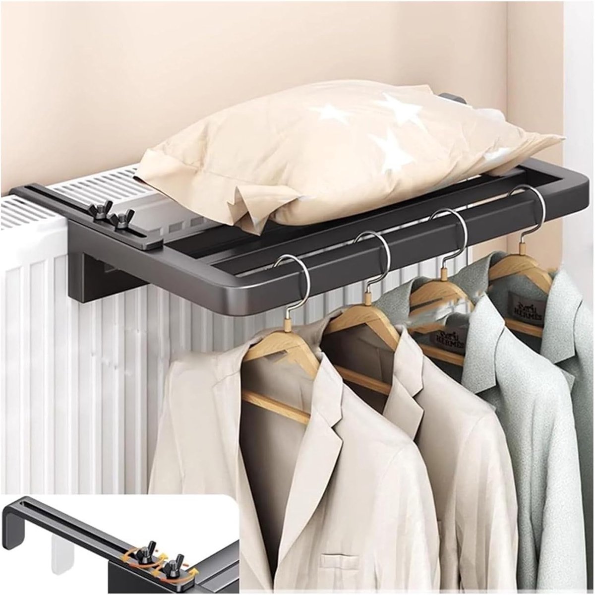 Verstelbaar Kledingrek - Droogrek Radiator - Kleding Drogen - Verstelbare Wandafstand - 10