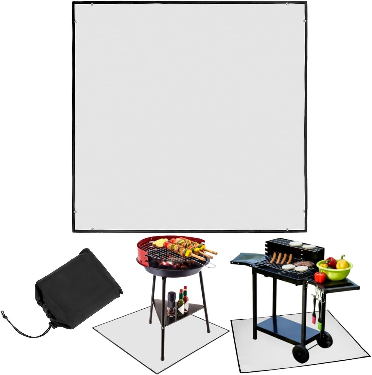 Allecta - Hittebestendige Vuurplaatsmat 100x100 cm voor Vuurkorven, Open Haard en Houtskoolgrill