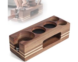 Dailygoods- Tamperstation Hoogte Verstelbaar - Walnotenhouten Houder