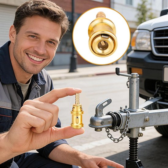 Bandenpomp Mondstuk - Luchtpomp Adapter - Banden Oppompen - Dubbele Klep Connectie - 65 mm en 8 mm - Goud — afbeelding 5