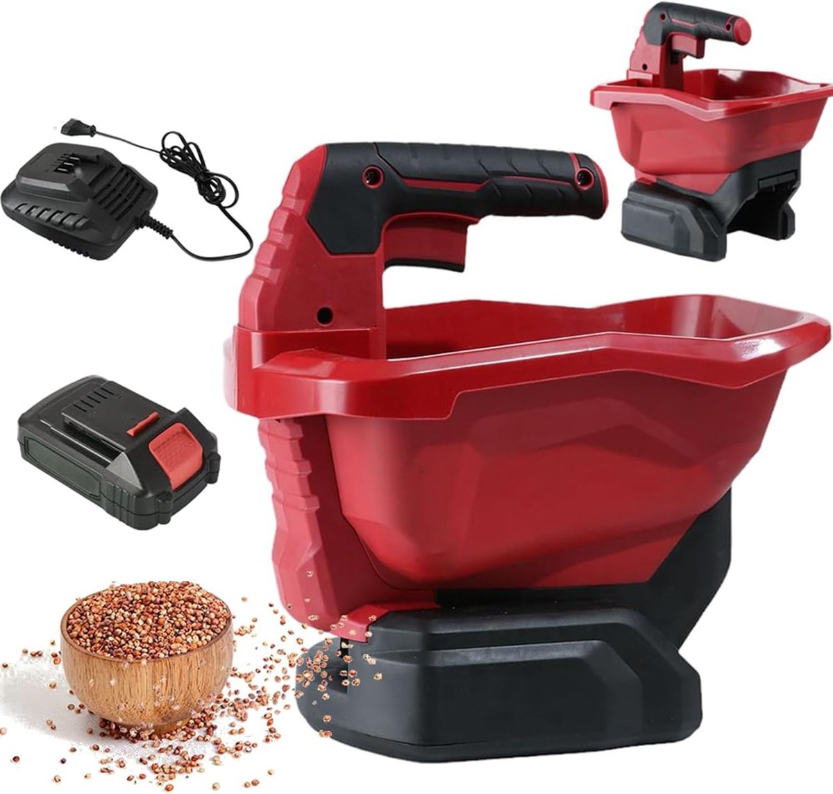 Accustrooier - Zaaistrooier - Tuinonderhoud - Instelbare strooibreedte - 18V - Zwart