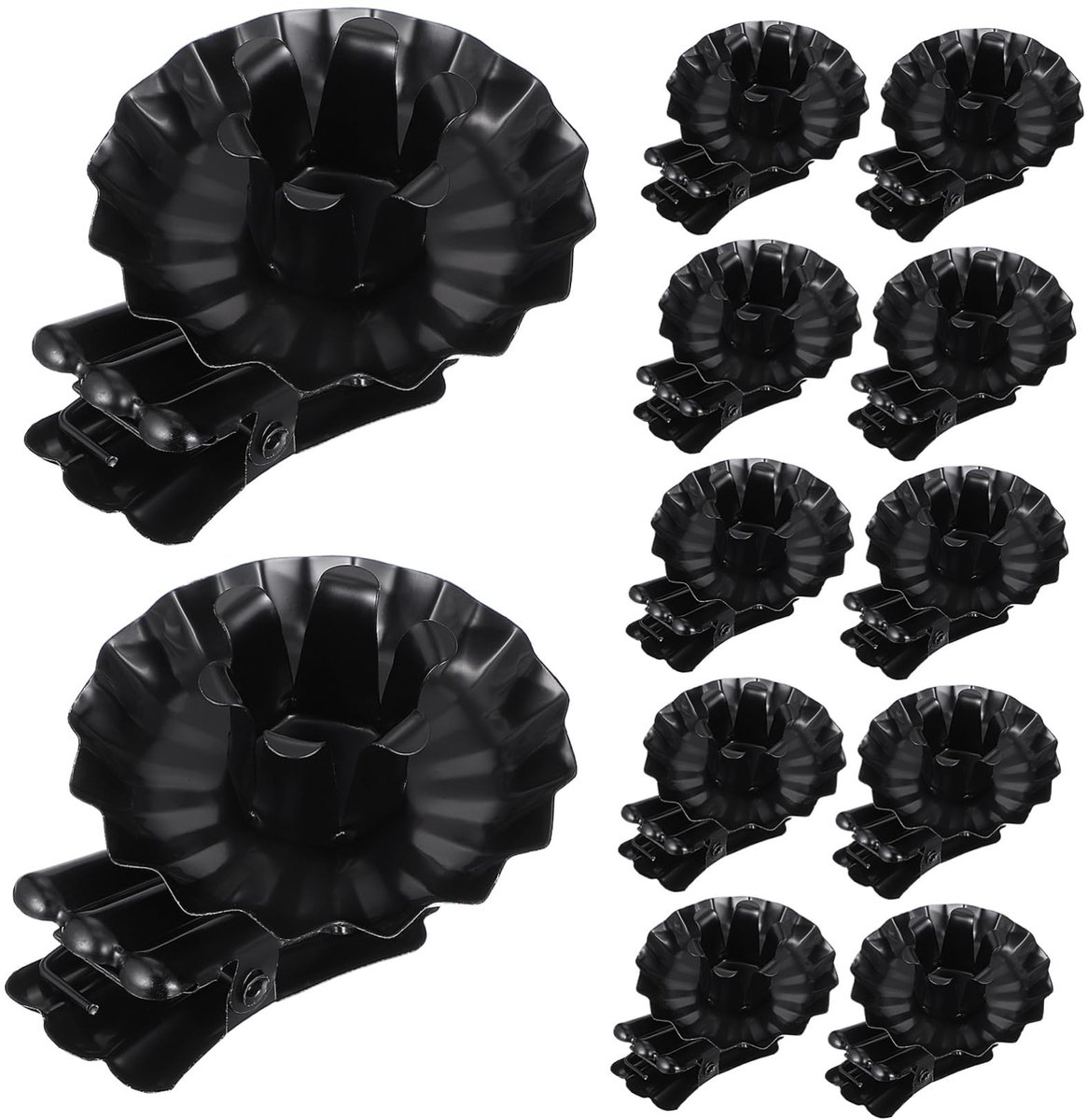 Dailygoods - 20 stuks kaarsenhouders, clips van metaal, voor theelichtjes, kerstboomdecoratie, veelzijdig inzetbare kandelaars voor tafel en feesten, zwarte kleur voor feestelijke gelegenheden