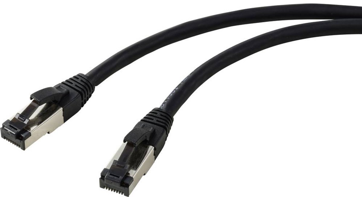Renkforce RF-7106486 RJ45 Netwerk Netwerkkabel, patchkabel CAT 8.1 S/FTP 5.00 m Zwart 1 stuk(s)