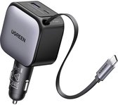 UGREEN EC602 60W Car Charger Autolader 60 W 2x USB-C, 1x USB-A QC 3.0, USB PD 3.0 Grijs Auto, Vrachtwagen Opwikkelbare