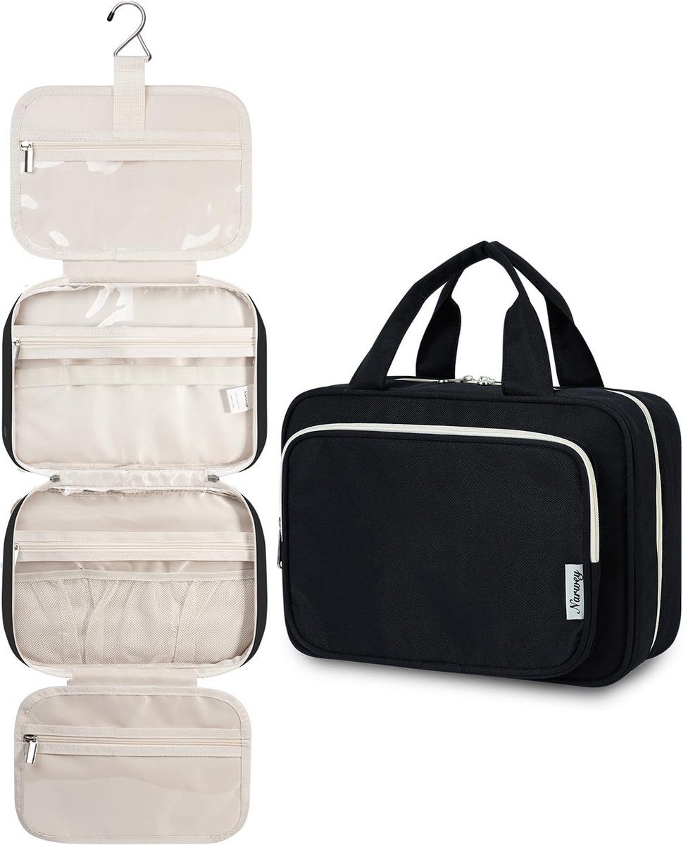 Dailygoods - Hangende Reis Toilettas voor Vrouwen - Cosmetica Organizer in Groot Zwart