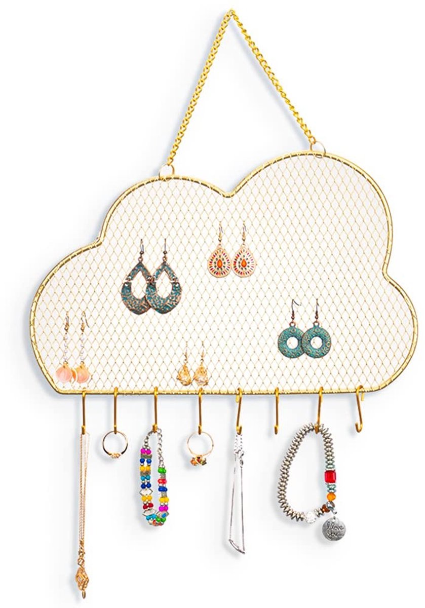 Dailygoods- Sieradenstandaard Lichtgewicht - Sieraden Organizer - Oorbellenhouder met 10 Haken - Kettingen/Armbanden - Ruimtebesparend - Decoratief Design - Sieradenhouder
