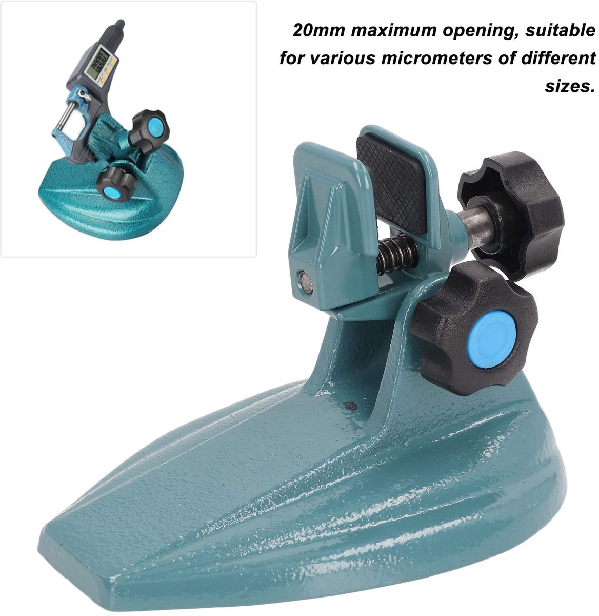 Dailygoods- Beugelmaatschroef Houder Verstelbaar - Micrometerstandaard - Gelegeerd Staal - Antislip - Stevige Klem - Maximale Opening 20 cm