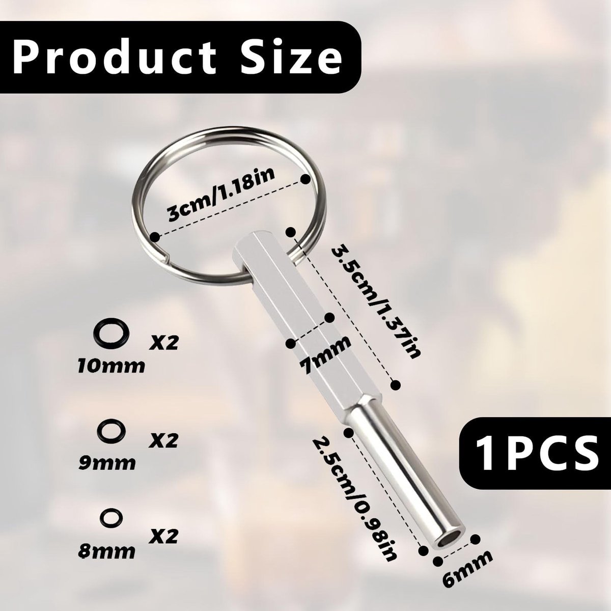 Dailygoods - Jura Ovale kopsleutel, ovale kopsleutel met sleutelring, ovale kopsleutel Jura, koffiezetapparaten ovale kop reparatie gereedschap, voor Jura/Krups/Aeg volautomatische koffiemachines thumbnail 5