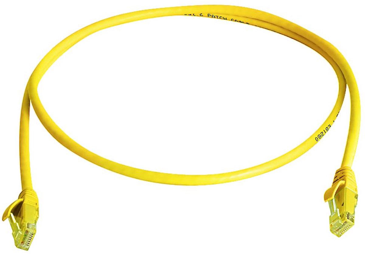 Telegärtner 100008518 RJ45 Netwerkkabel, patchkabel CAT 6 3.0 m Geel Vlambestendig, Met anti-kniktule 1 stuk(s)