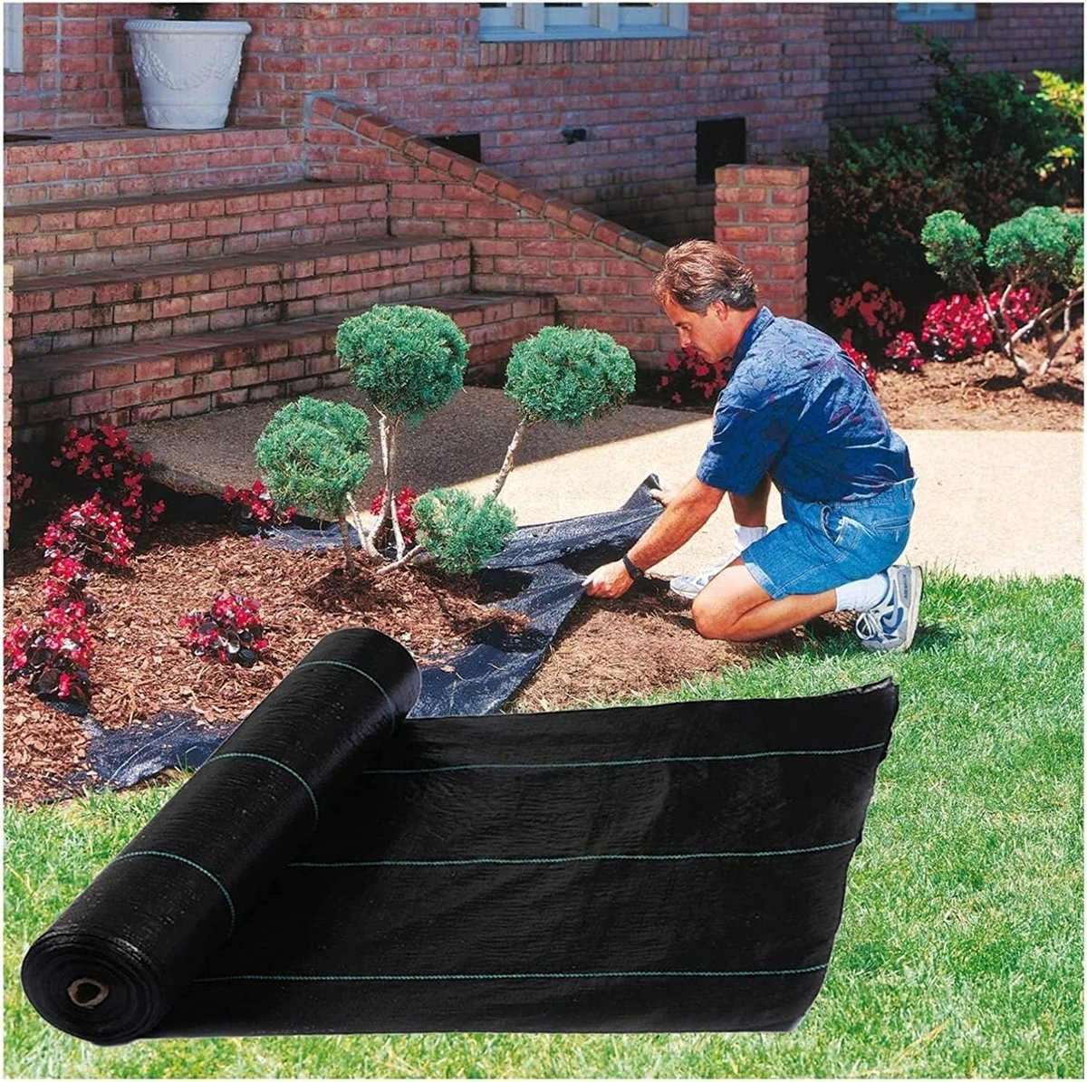 Onkruiddoek Bodembedekking - Onkruidbarrière Tuin - Moestuin Bescherming - Waterdoorlatend Weefsel - 60 cm x 10 m - Zwart
