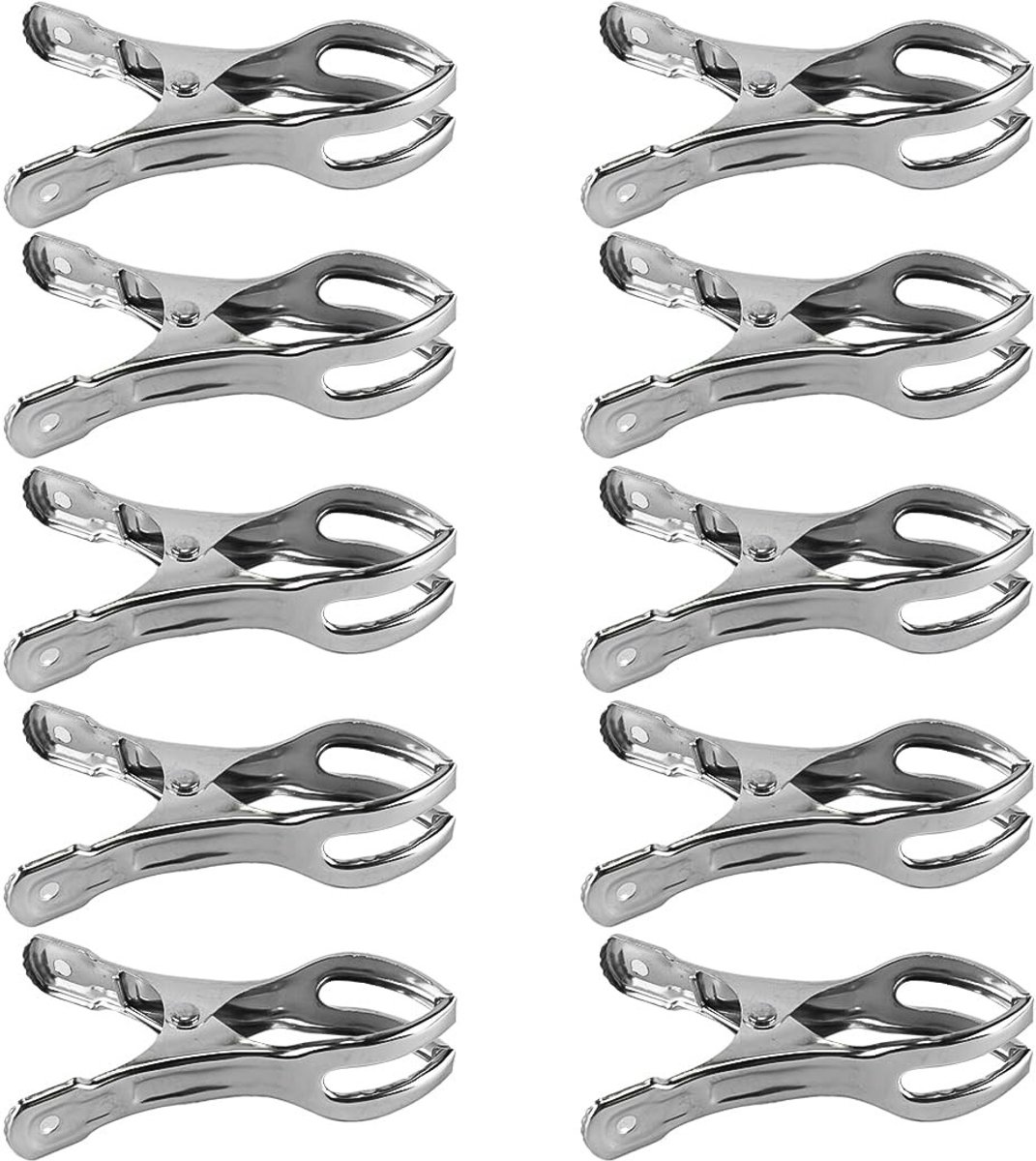 Dailygoods - 10 Stuks Roestvrijstalen Strandlakenclips voor Ligstoelen