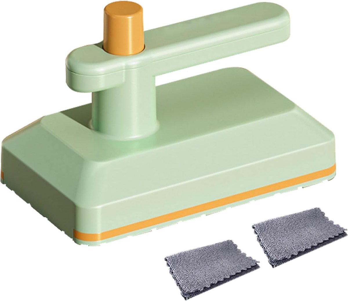 Handbezem Stoomreiniger - Kleine Schoonmaker - Krassen en Veegt - Ergonomisch Handvat - 15 x 9 x 9 cm - Groen
