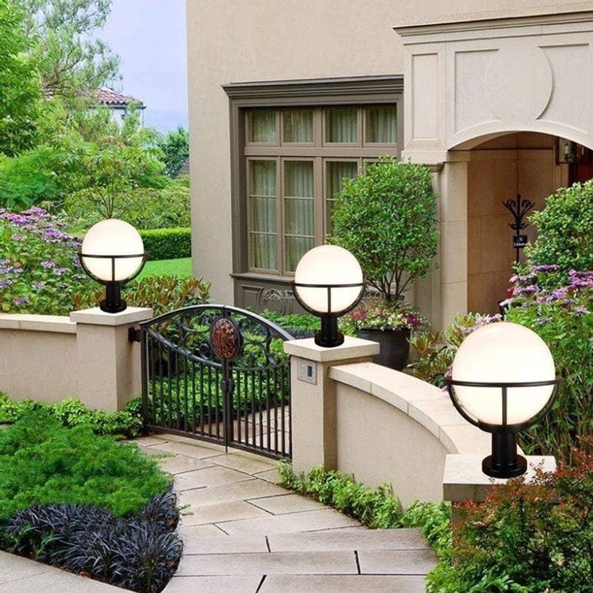 Buitenlantaarn - Tuinlamp Pijler - Buitenverlichting - IP65 Waterdicht - E27 Fitting - Zwart