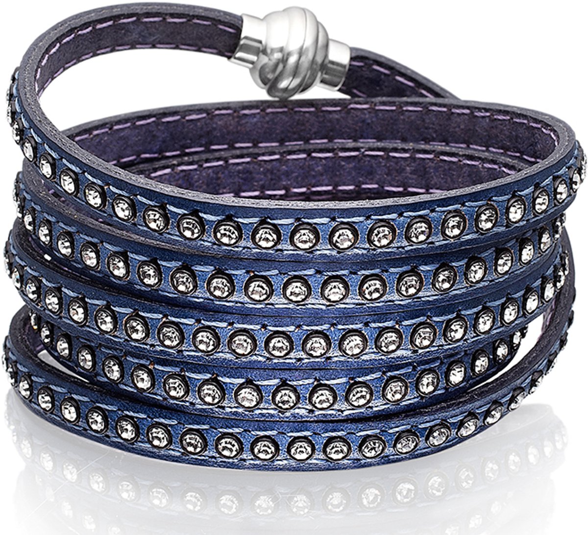 SIF JAKOBS JEWELLERY AREZZO PETROL BRACELET W/ZIRKONIA 90CM SJ-BR2359-PT/CZ/90.