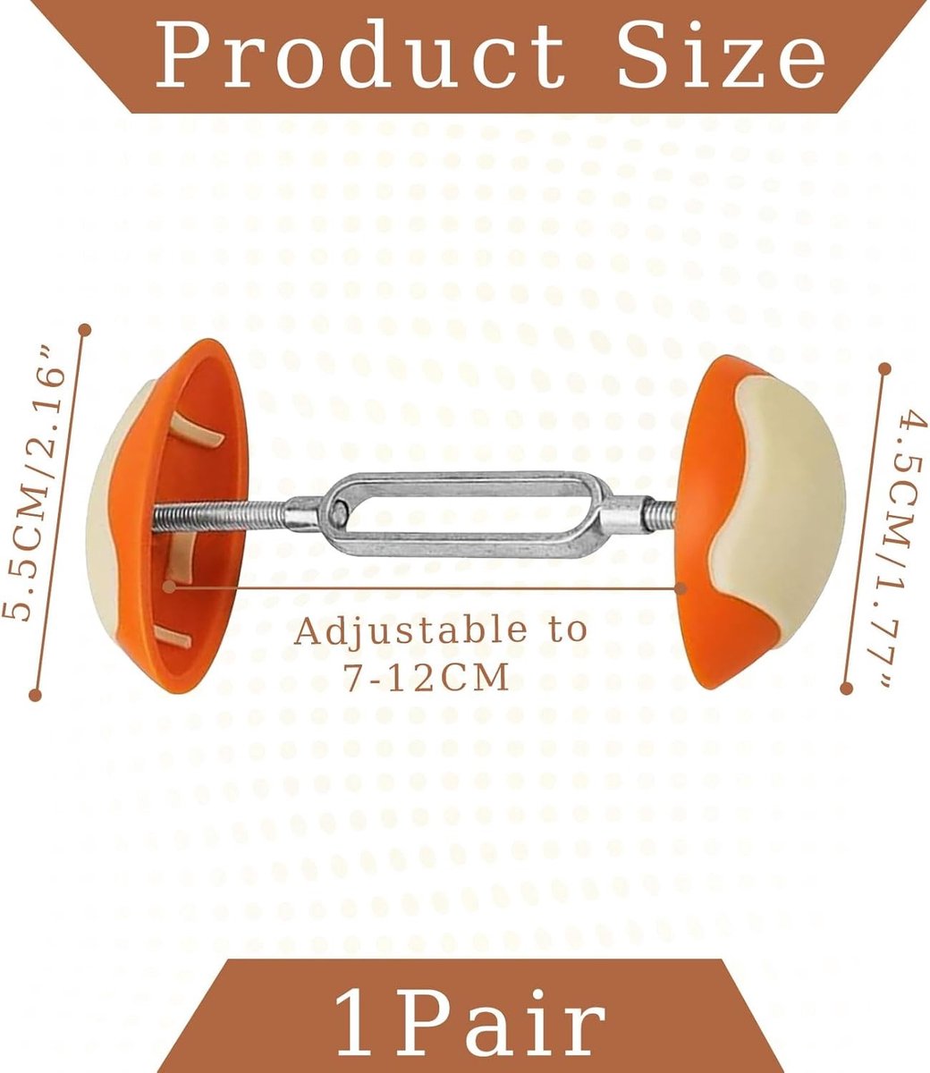 Schoenspanners - Wit/oranje - Verstelbaar van 7 tot 12 cm - Anti-slip design - Voor Leren Schoenen, Laarzen, Hakken en Sportschoenen