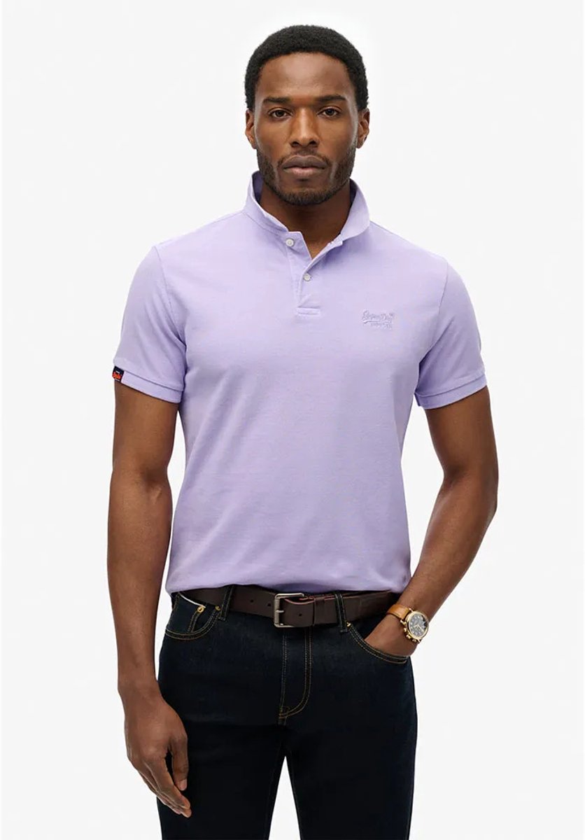 Superdry Vint Destroy Korte Mouw Poloshirt L Man Paars