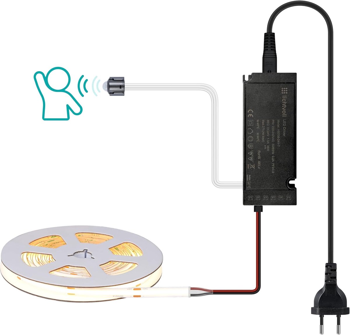 LED Strip - Verlichting met Sensor - Onderbouw Verlichting - Hoge Dichtheid COB - 3 Meter - Warm Wit