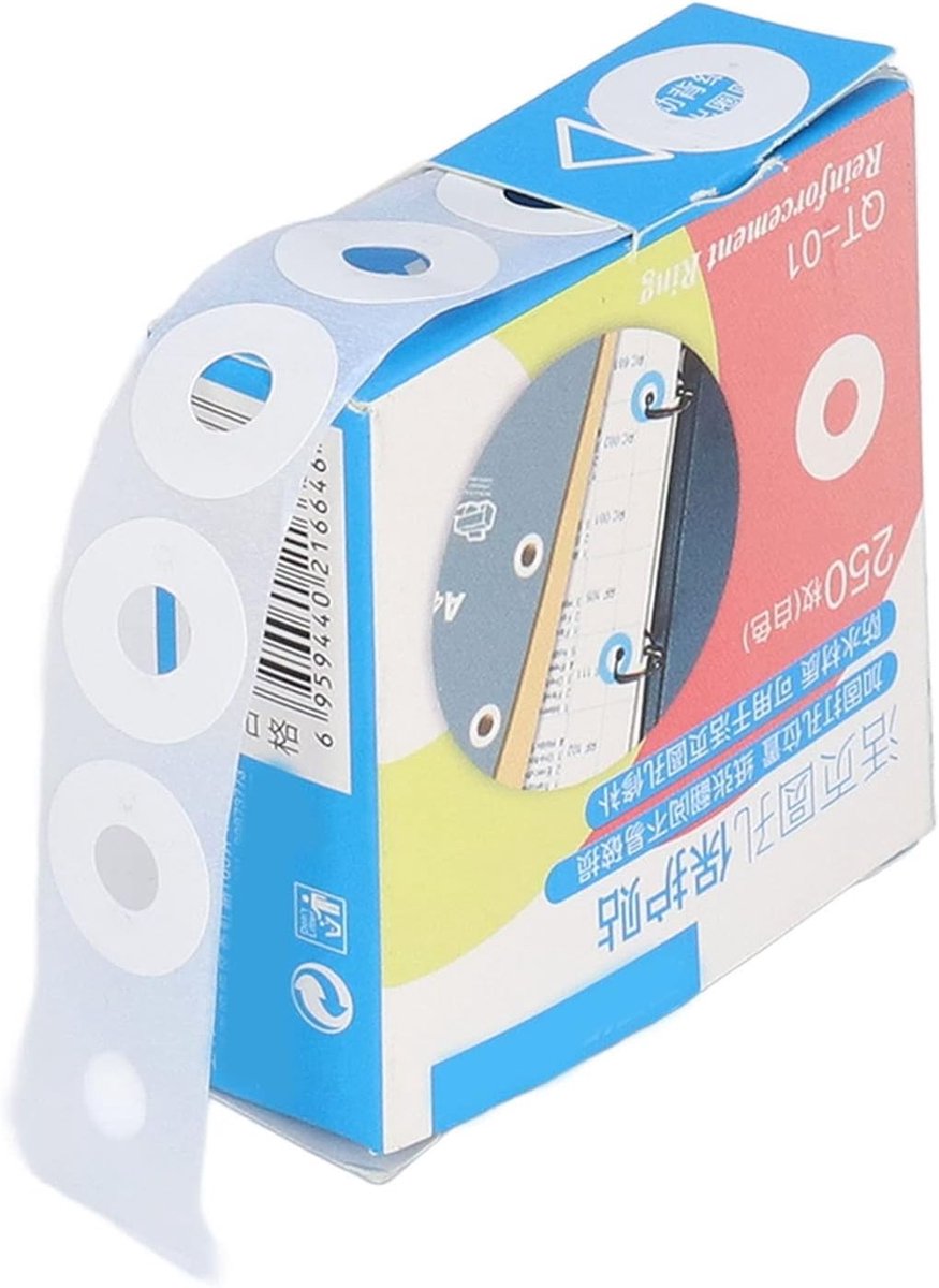 Hole Punch Reinforcers voor Labels - Beschermende Stickers voor Gaten, PVC Herstelstickers en Firming Labels in Wit