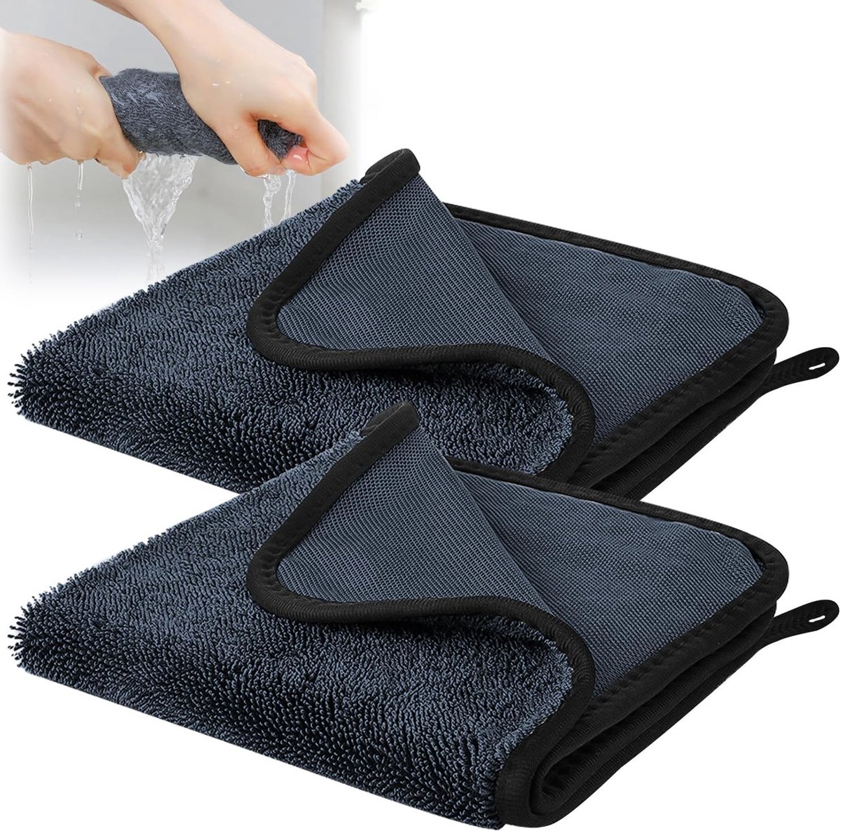 Super Absorberende Badkamer Droogdoeken - 2 Stuks Microvezel Handdoeken voor Douche, Keuke