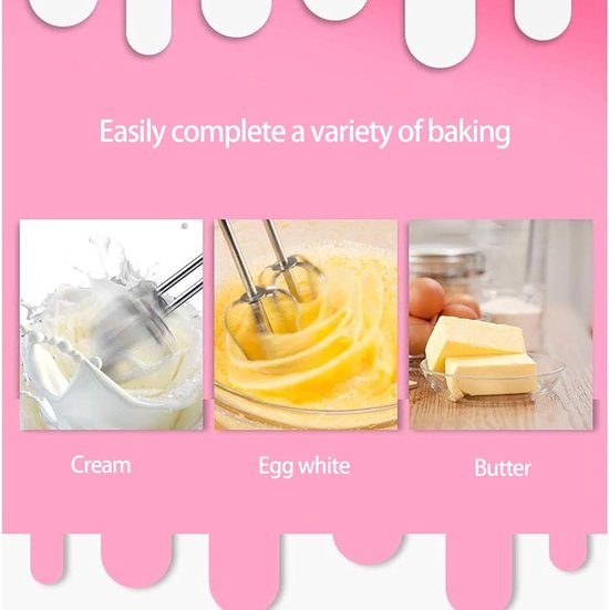 Elektrische Handmixer - Keukenmixer - Bakken en Maken - 5 Snelheden Instelbaar - 08 kg - Zwart — afbeelding 5