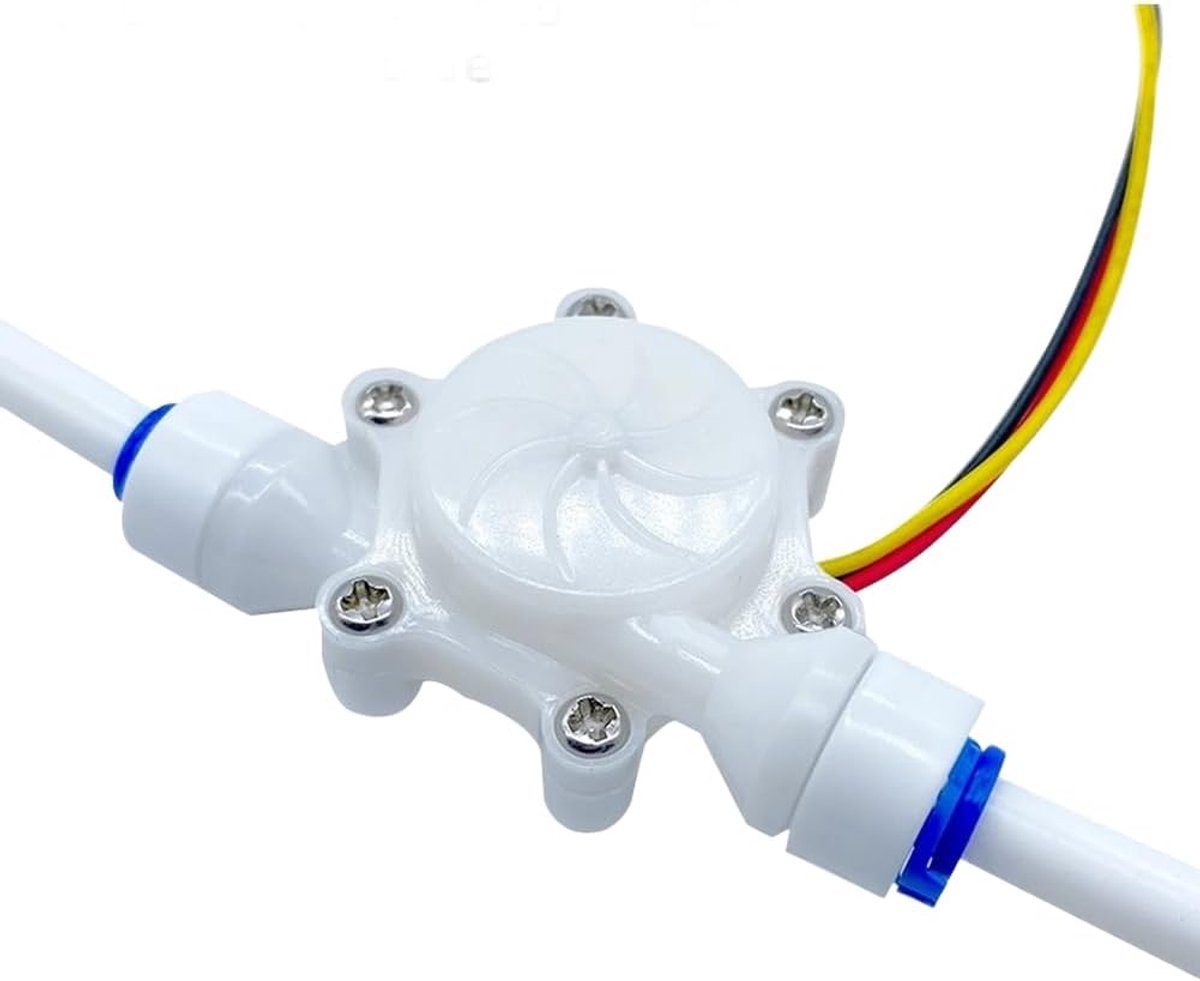 Water Flow Sensor - Pulsteller - Badkamer Monitoring - IP68 Waterdicht - 2.5L/min - Wit